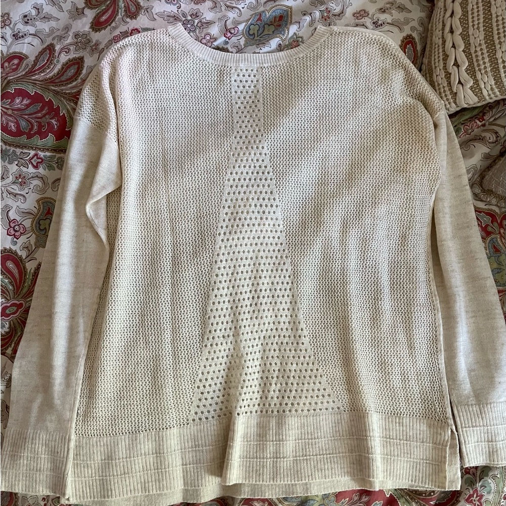 lululemon athletica Cream Open-Weave Scoop Neck Sweater